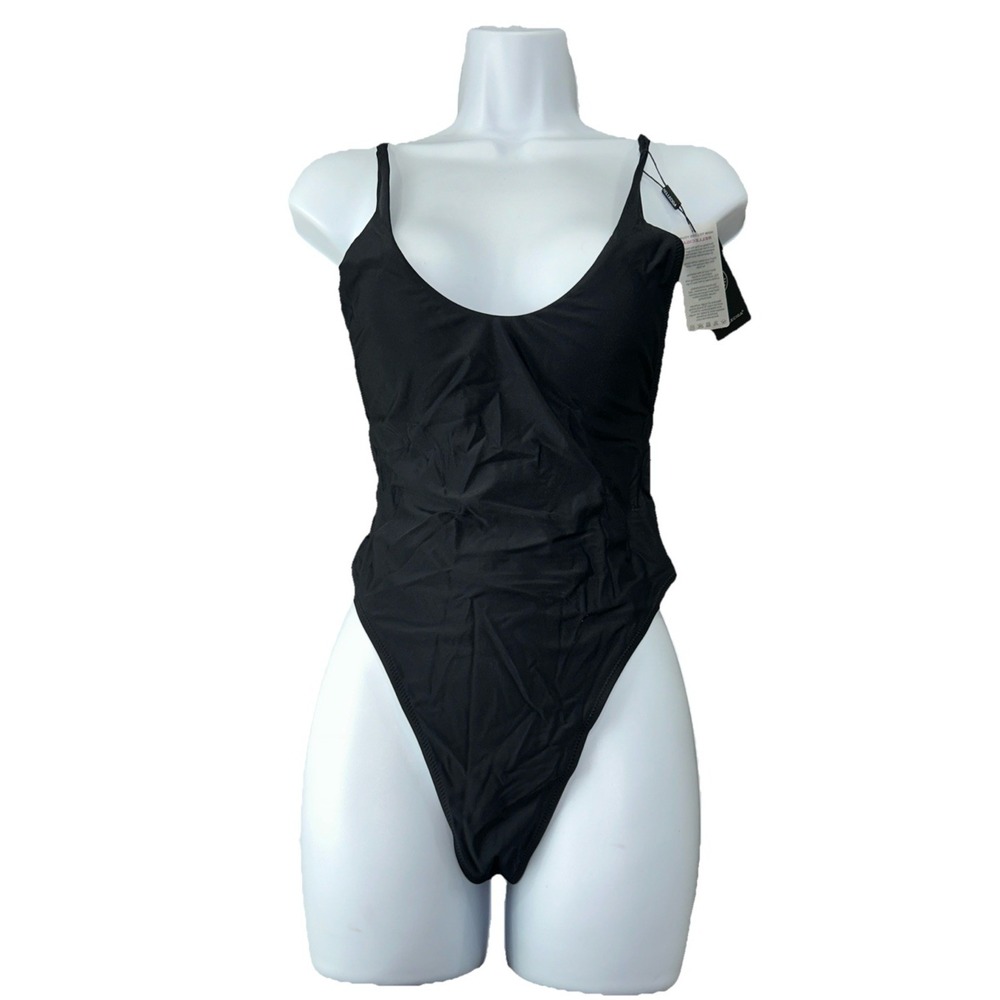 Relleciga One Piece Thong Swimsuit Small Black Womens R2051-800
